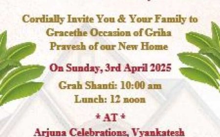 Elegant Griha Pravesh Invitation Card in English